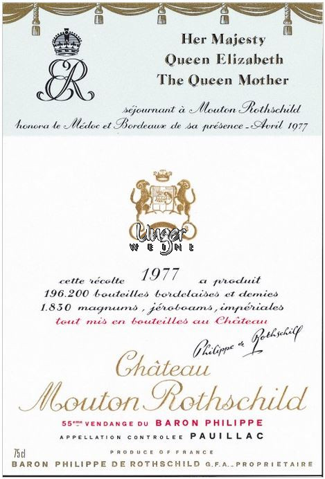 1977 Chateau Mouton Rothschild Pauillac