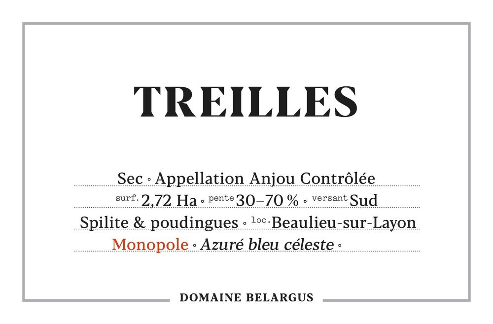 2021 Treilles Domaine Belargus Anjou