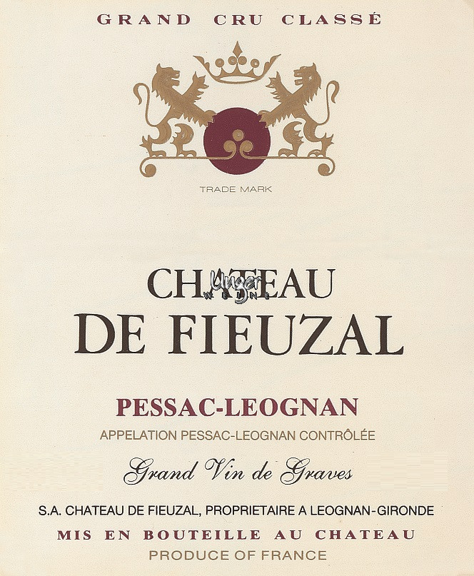 1997 Chateau de Fieuzal Rouge Chateau de Fieuzal Pessac Leognan