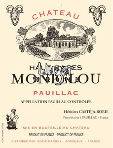 2019 Chateau Haut Bages Monpelou Pauillac
