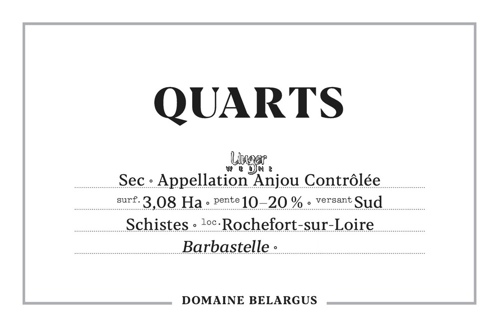 2020 Quarts Domaine Belargus Anjou