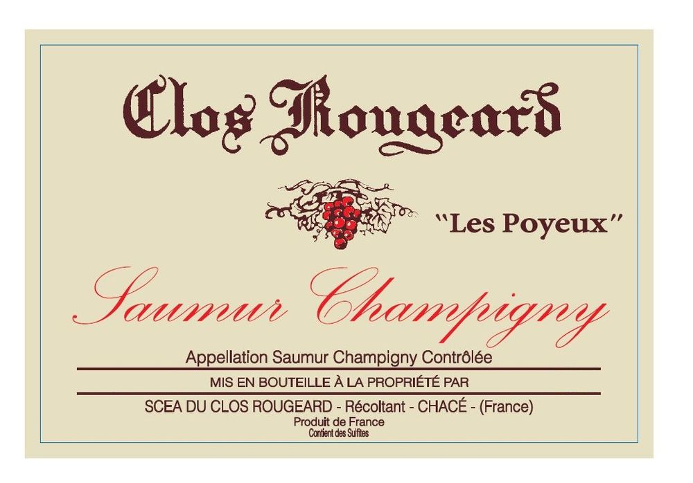 2019 Saumur Champigny Les Poyeux Clos Rougeard Loire