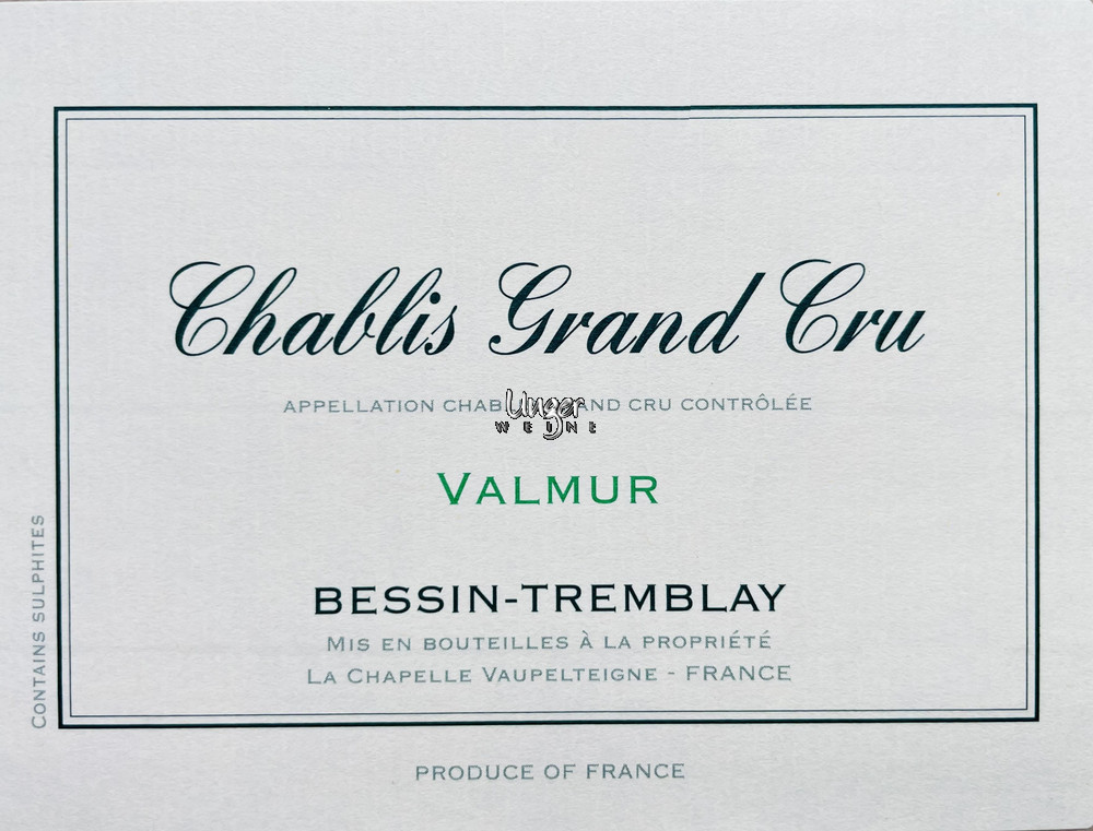 2022 Chablis Valmur Grand Cru Domaine Bessin Tremblay Chablis