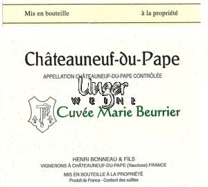 2019 Chateauneuf du Pape Cuvee Marie Beurrier Domaine Henri Bonneau Chateauneuf du Pape