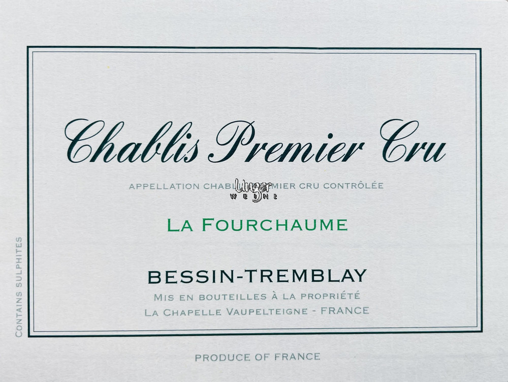 2022 Chablis La Fourchaume 1er Cru Domaine Bessin Tremblay Chablis