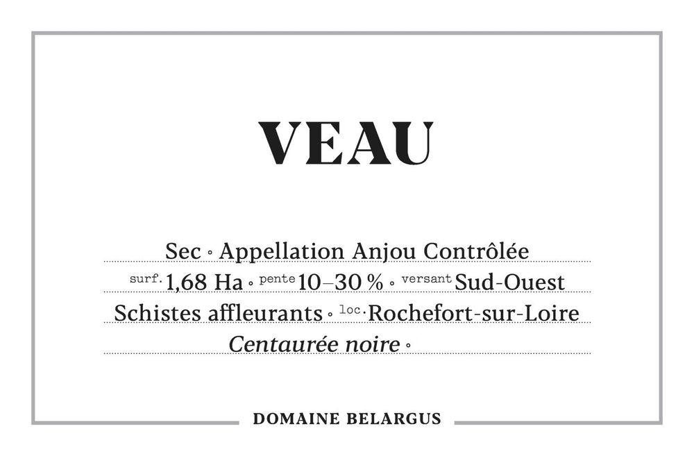 2021 Veau Domaine Belargus Anjou