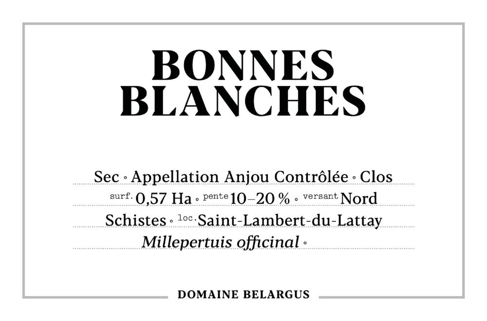 2021 Bonnes Blanches Domaine Belargus Anjou