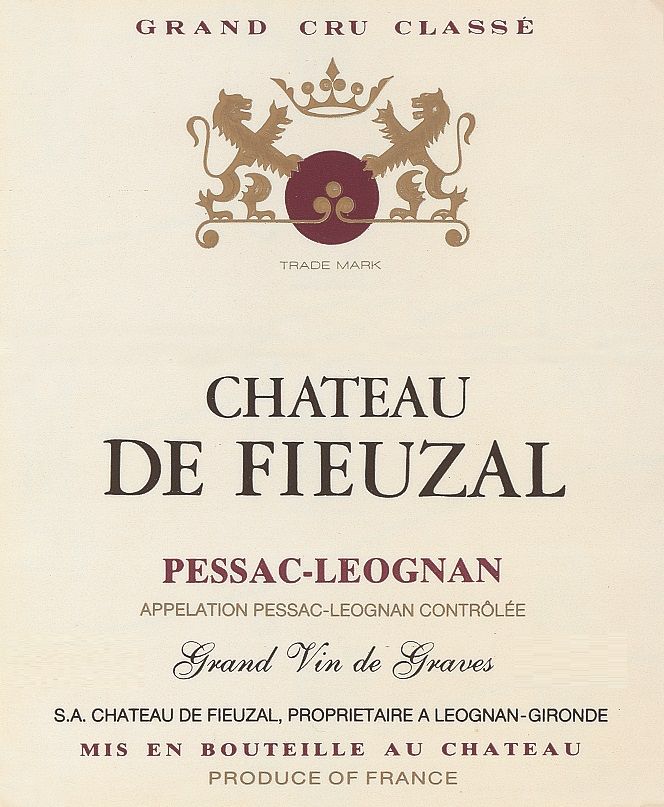1993 Chateau de Fieuzal Rouge Chateau de Fieuzal Pessac Leognan