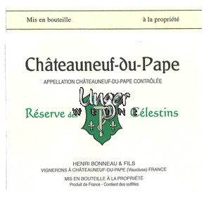 2019 Chateauneuf du Pape Reserve des Celestins Domaine Henri Bonneau Chateauneuf du Pape