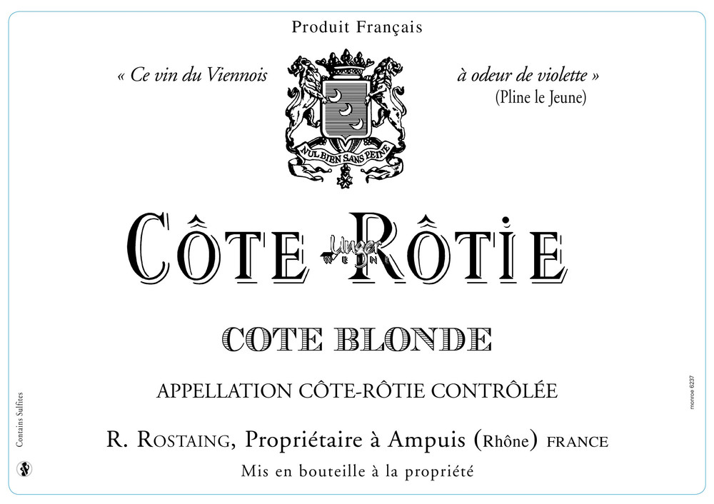 2000 Cote Rotie Cote Blonde Rostaing, Rene Rhone