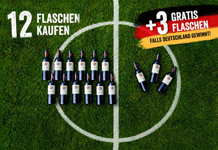 Sensationeller WM Sonderdeal Daumen drücken und 3 Flaschen gratis erhalten