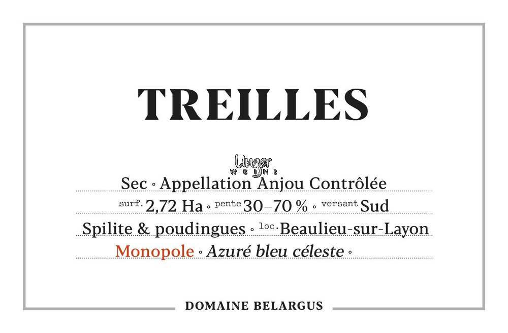 2020 Treilles Domaine Belargus Anjou