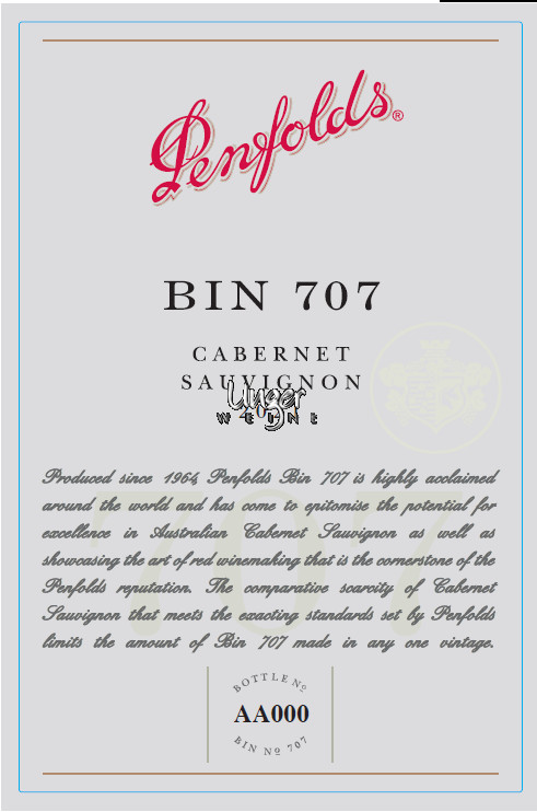 2022 Cabernet Sauvignon Bin 707 Penfolds Südaustralien