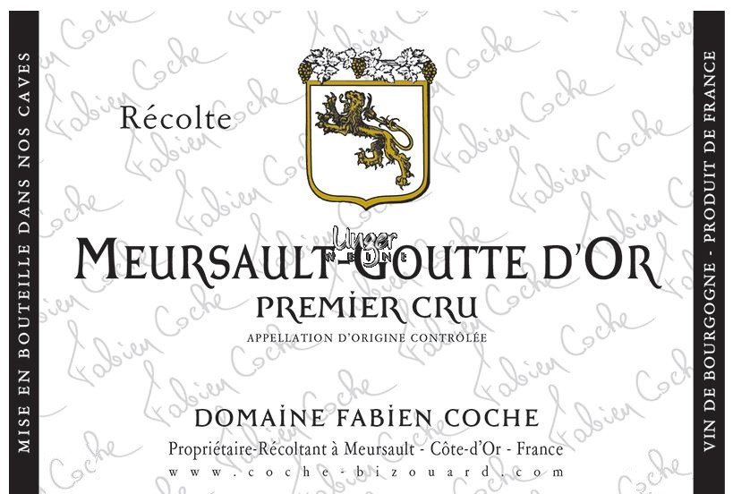 2022 Meursault Goutte D’Or 1er Cru Domaine Fabien Coche Cote de Beaune