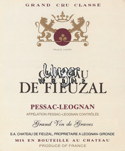 1986 Chateau de Fieuzal Rouge Chateau de Fieuzal Pessac Leognan