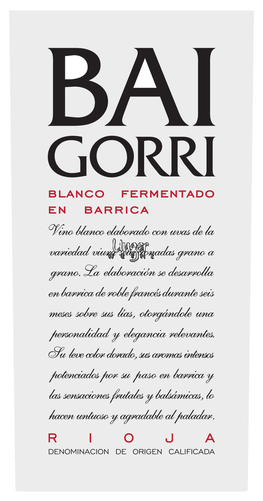 2019 Blanco Fermentado en Barrica Bodegas Baigorri Rioja