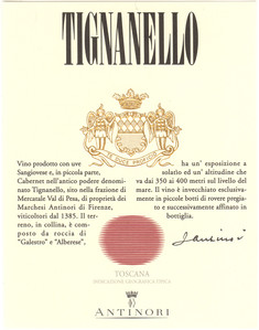 2017 Tignanello Antinori Toskana