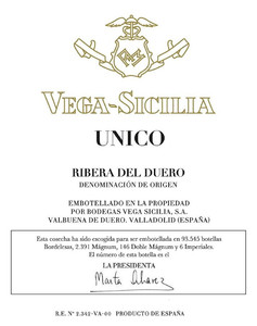 1990 Unico Vega Sicilia Ribera del Duero